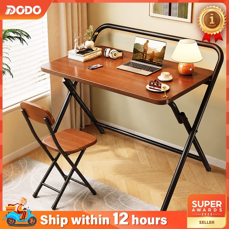 DO Foldable Table Meja Lipat 60/80CM Laptop Study Desk Walnut Small ...