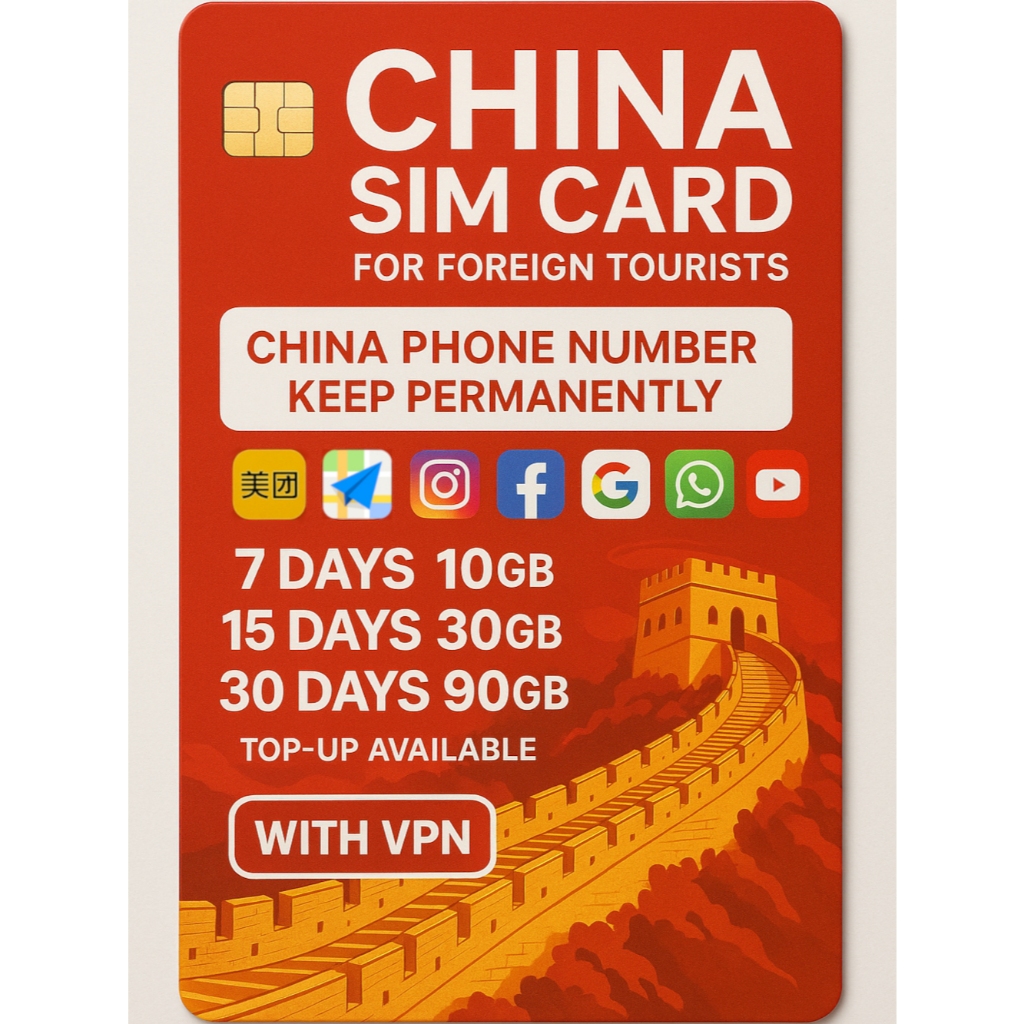 China SIM Card With Phone Number VPN Provided 7 To 30 Days 10 to 90GB ...