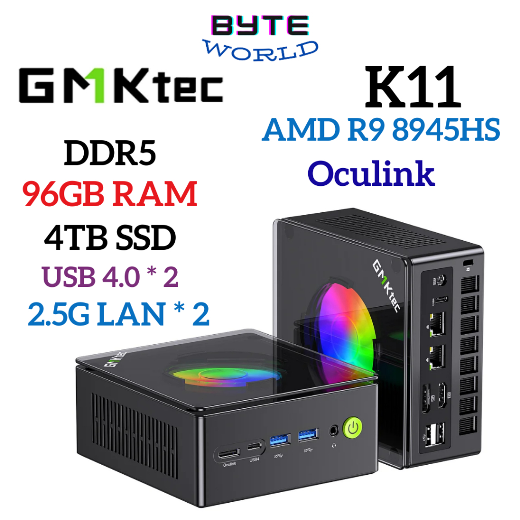 GMKtec K11 AMD R9 8945HS Windows Mini PC 96GB DDR5 RAM 2TB SSD Gaming ...