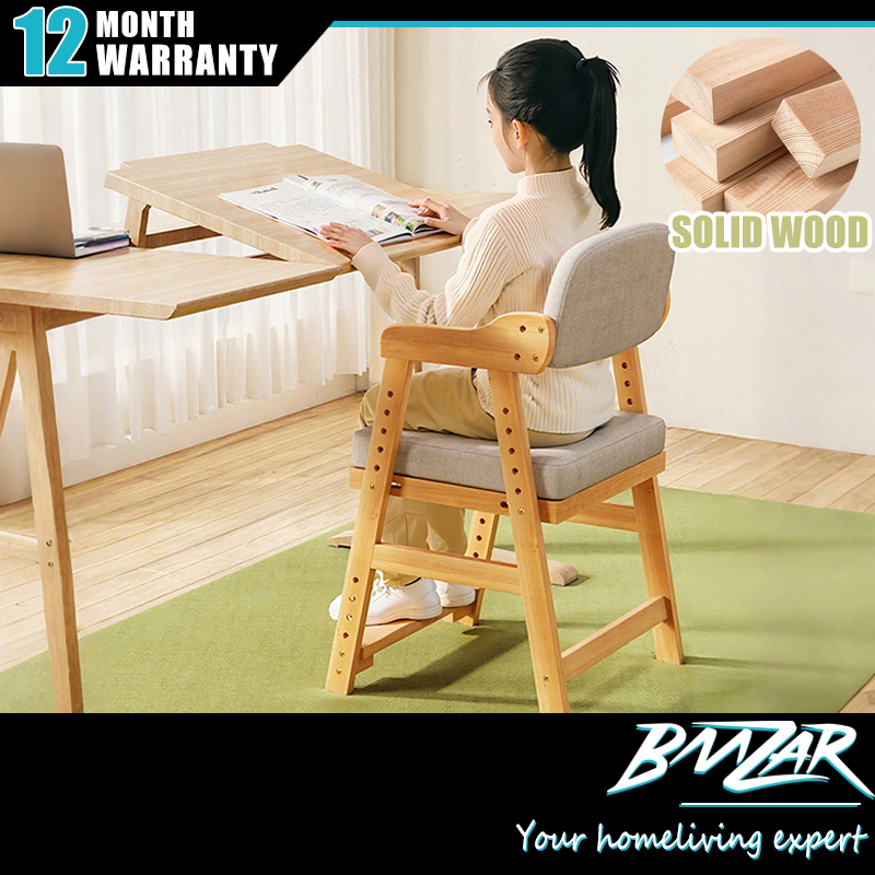 𝐁𝐌𝐙𝐀𝐑 𝙄𝙣 𝙎𝙩𝙤𝙘𝙠 Solid Wood Chair Study Chair Study Kids Chair Computer ...