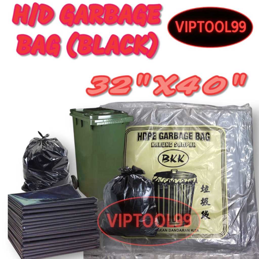 Extra large XL garbage bag HDPE 32” x 40” (81cm x 110cm) / Plastik Beg ...