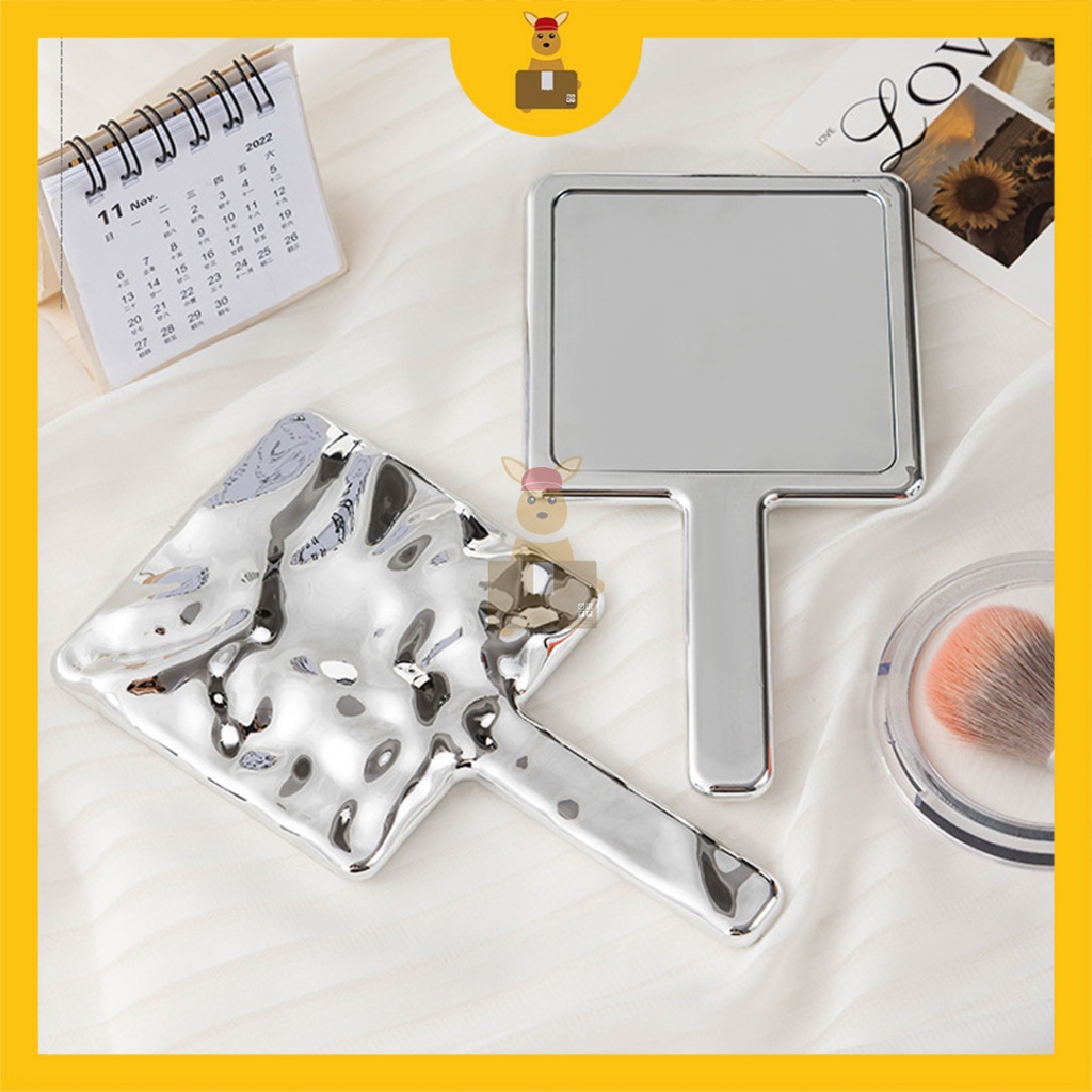 Square Mirror Mini Handheld Makeup Mirror Silver Y2K Makeup Mirror ...