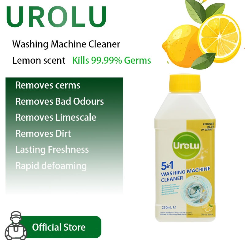 UROLU 5in1 Washing Machine Cleaner 250ml Lemon Scent Kill 99.9% ...