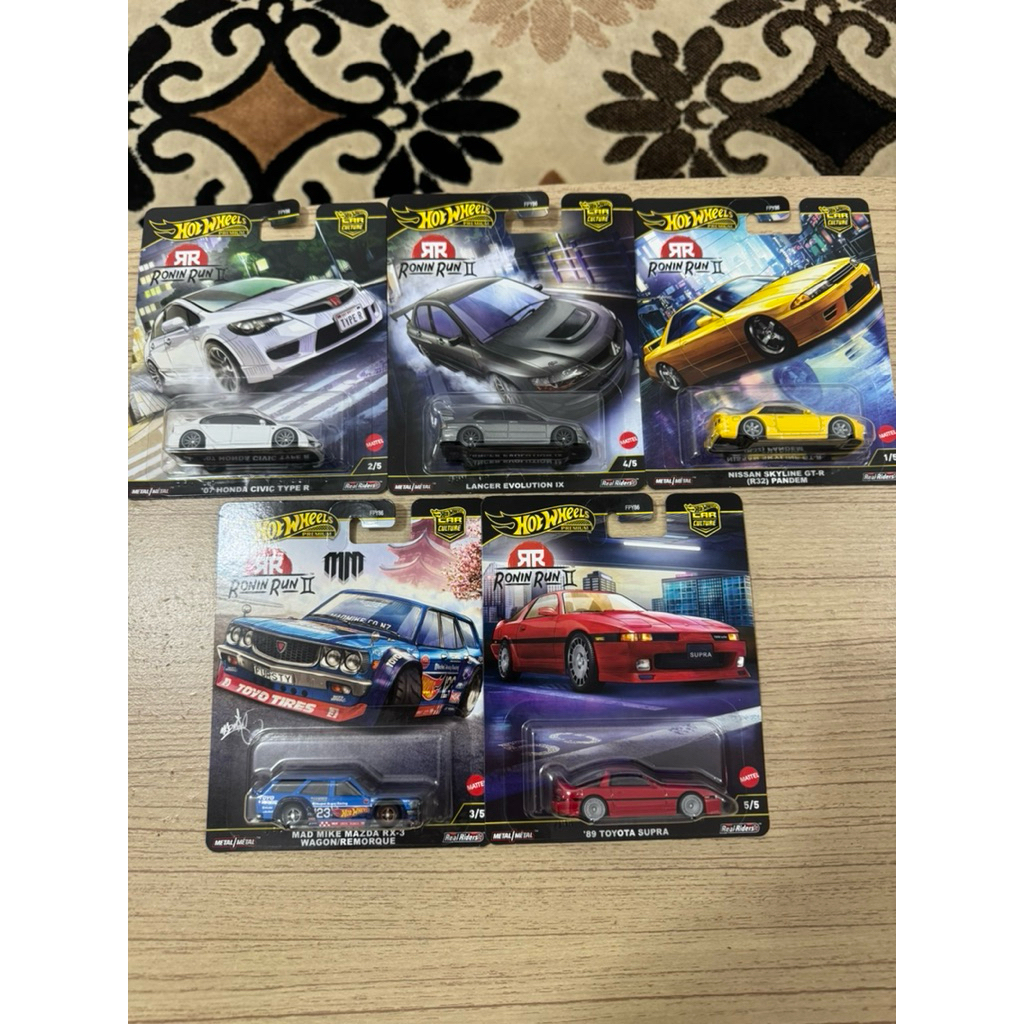 hotwheels ronin run 2 honda civic fd/lancer evolution 9/nissan skyline ...
