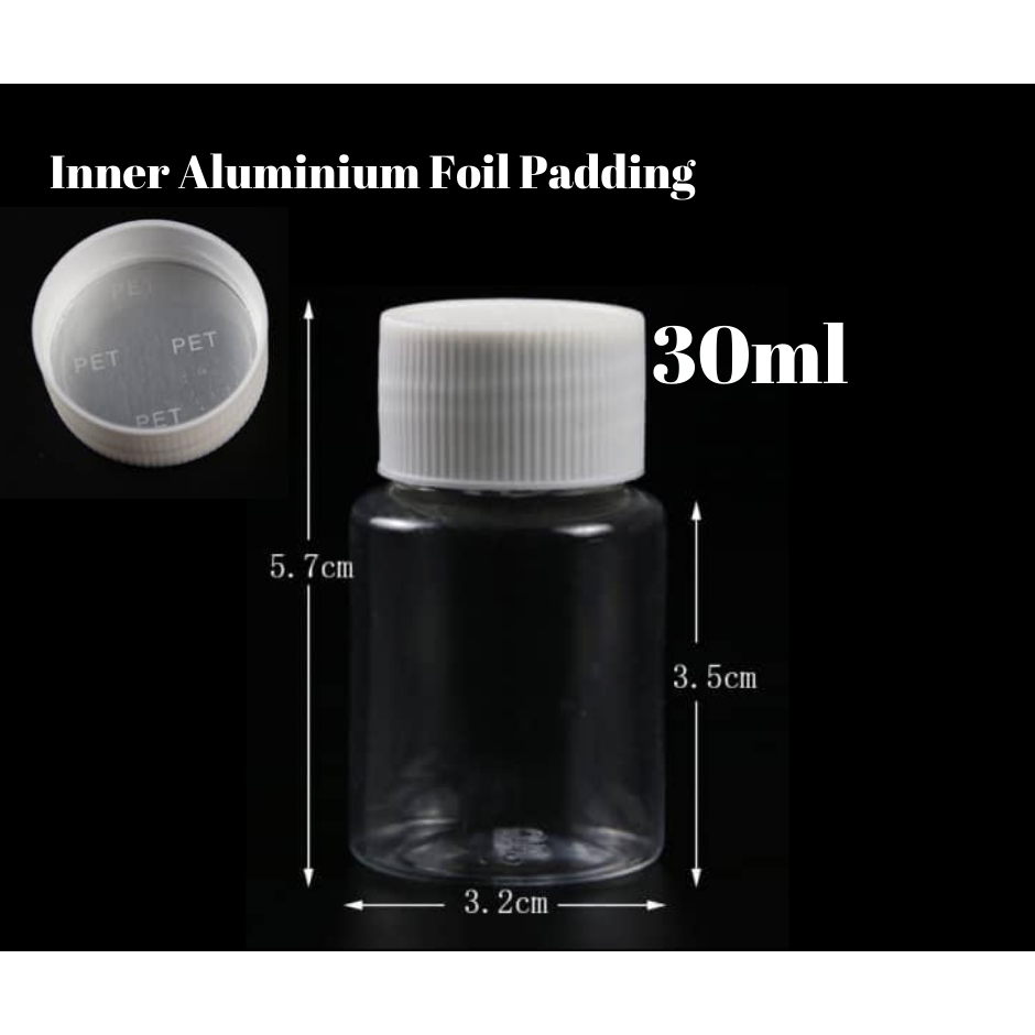 Wide White 30ml [Plastic Bottle] Botol Plastik, Sample Bottle Plastic ...