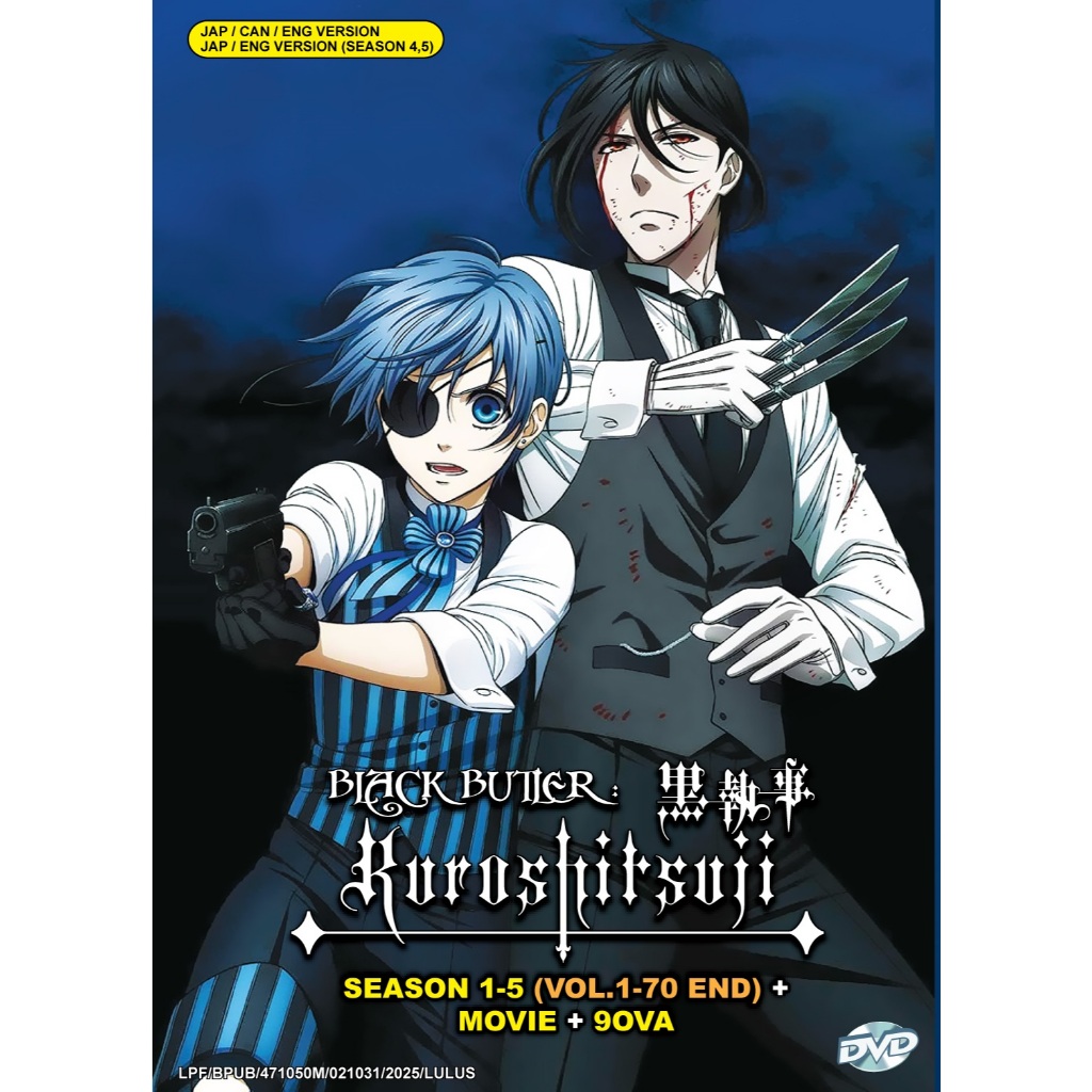 DVD Anime Black Butler Kuroshitsuji Complete TV Series Season 1-5 ...