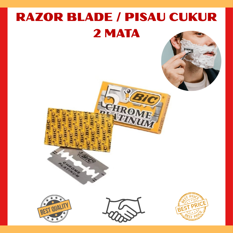 BIC Chrome Platinum 5 Razor Blades – Pisau Cukur Tajam & Tahan Lama ...