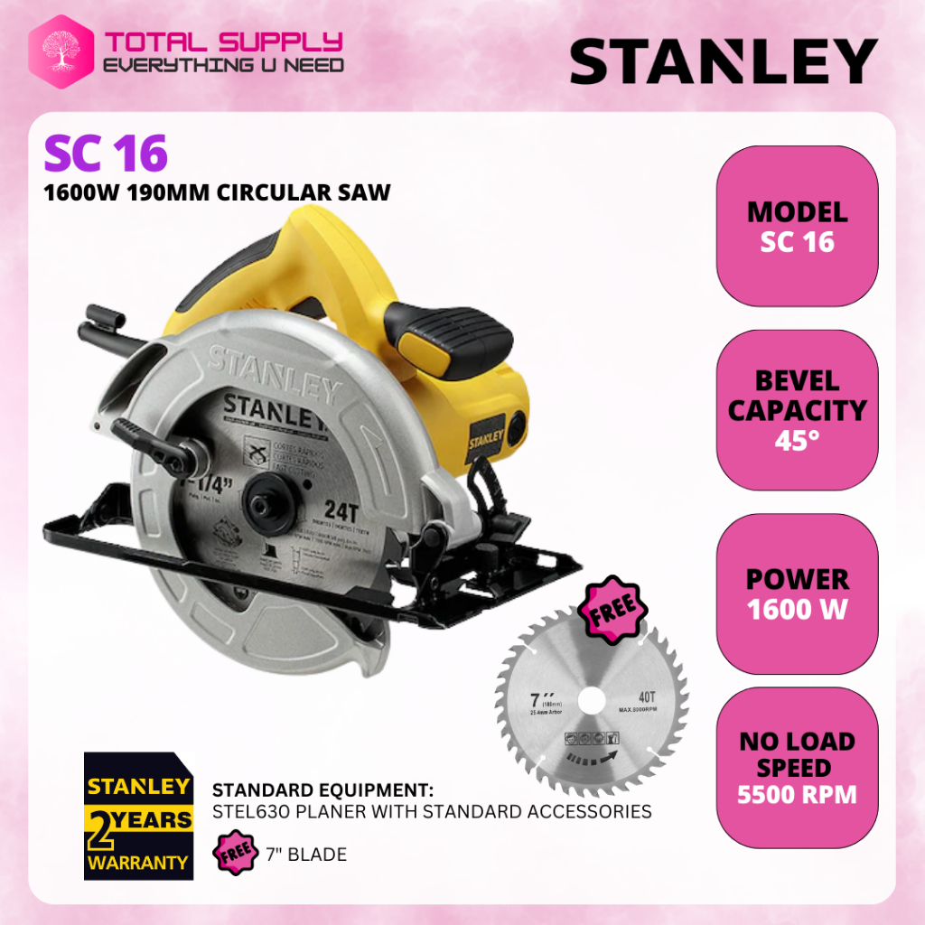 STANLEY SC16 Circular Saw 1600W 185mm Circular Saw | Shopee Malaysia