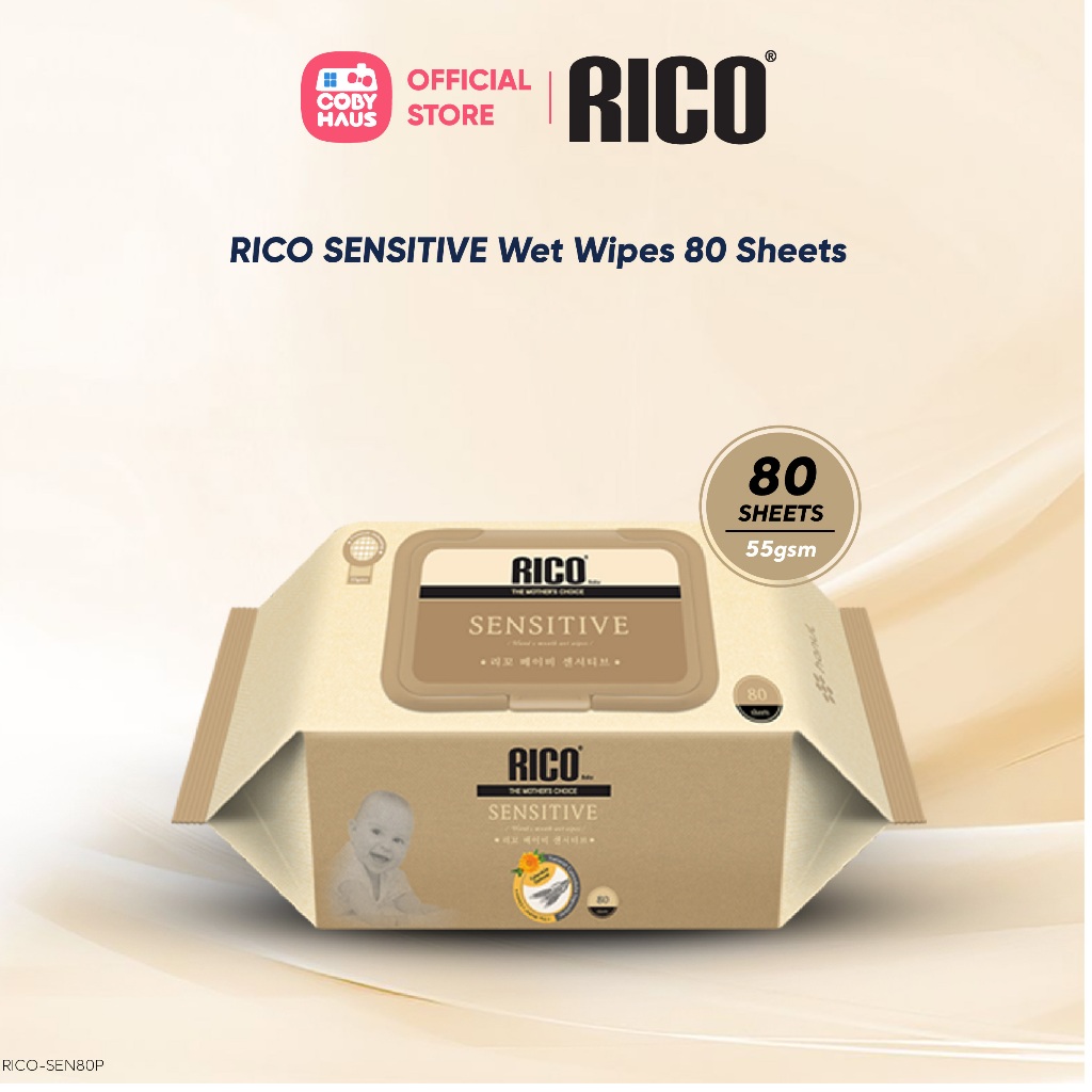 RICO Korea Sensitive Wet Tissue Baby Tisu Basah Kanak Kanak Wipes 80 ...