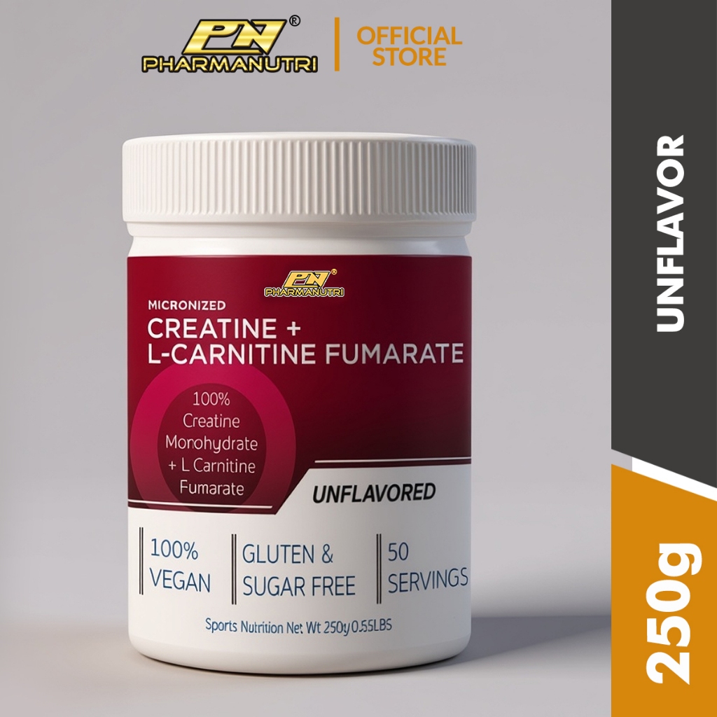 Halal Pharmanutri Creatine Monohydrate CMO500 + L-Carnitine Fumarate (250g)  50 servings 2 in 1 | Shopee Malaysia