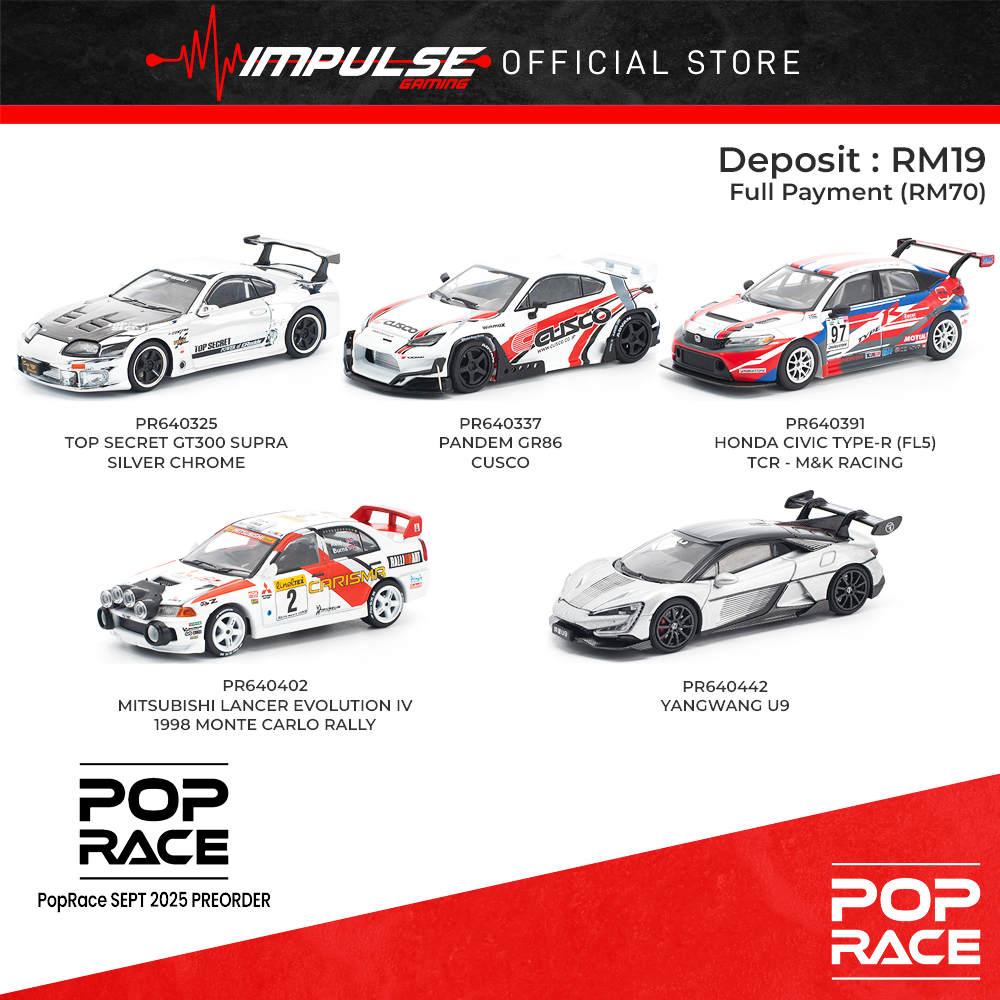 [PR3-0RD3R] PopRace 1/64 TS GT300 Supra Silver / Pandem GR86 / Civic ...