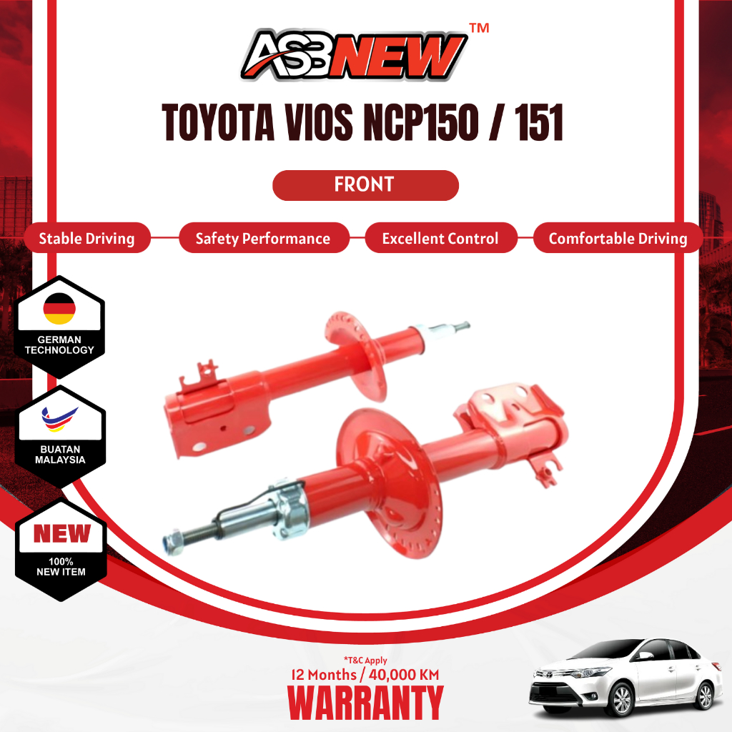 ASBNEW Shock Absorber Heavy Duty for Toyota Vios NCP150 151 14-21Y ...