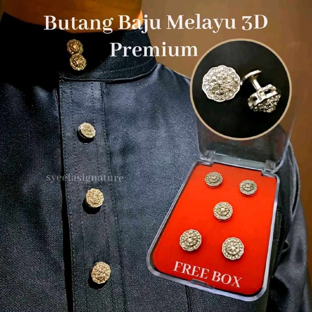 Butang Baju Melayu 3D Premium | Butang Baju Nikah ( Design 3 ) | Shopee ...