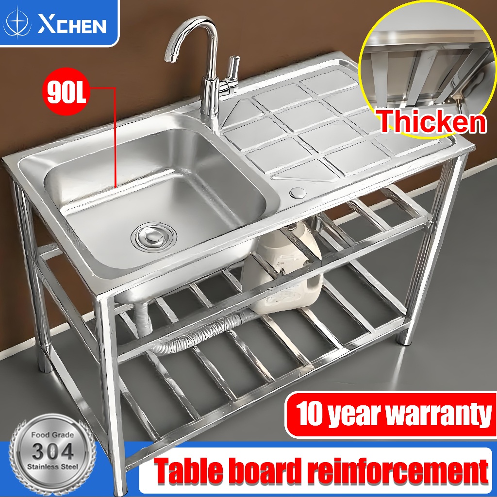 🔥 Menebalkan 50mm🔥Kitchen sink Sinki dapur vertical sink with Drain ...