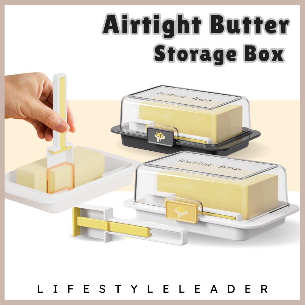 Airtight Butter Storage Box with Cutter Transparent Cover Butter ...