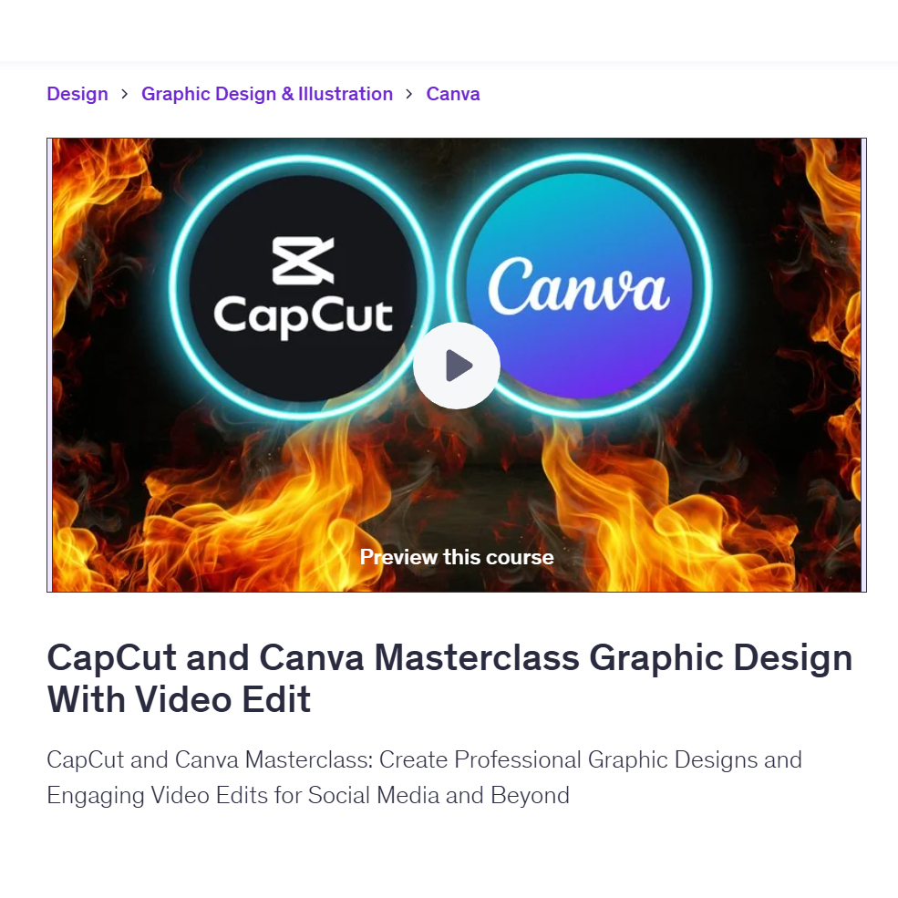 Canva Video Course-CapCut and Canva Masterclass Graphic Design With ...
