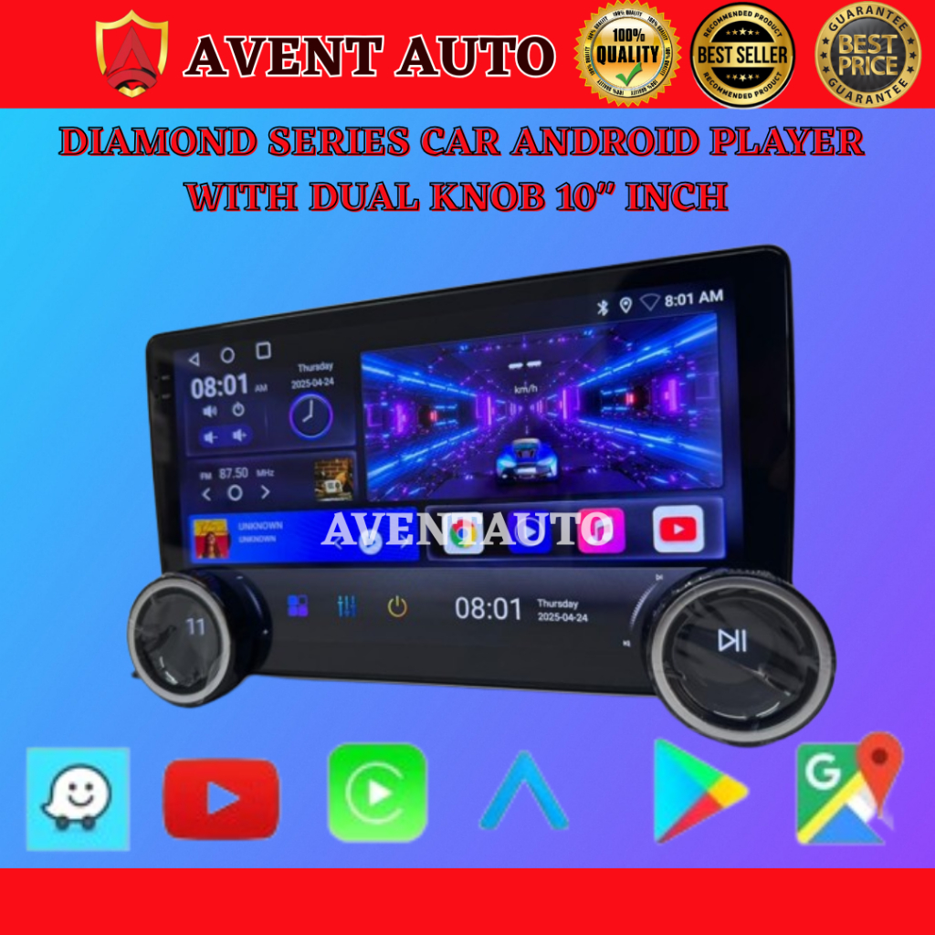 DIAMOND SERIES CAR ANDROID PLAYER WITH DUAL KNOB 10