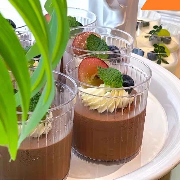 RORA - (10 Pcs)160ml Plastic Dessert Cups Round Disposable Dessert Cup ...