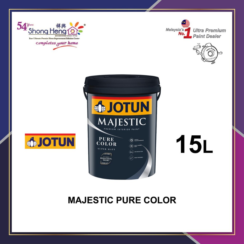 15L JOTUN MAJESTIC PURE COLOR SUPER MATT ANTI REFLECTIOIN ITERIOR PAINT ...