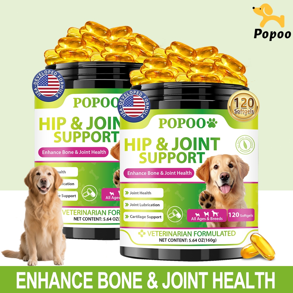 Picture of Popoo Hip & Joint Support for Dogs Natural Joint Supplement Boosts ...