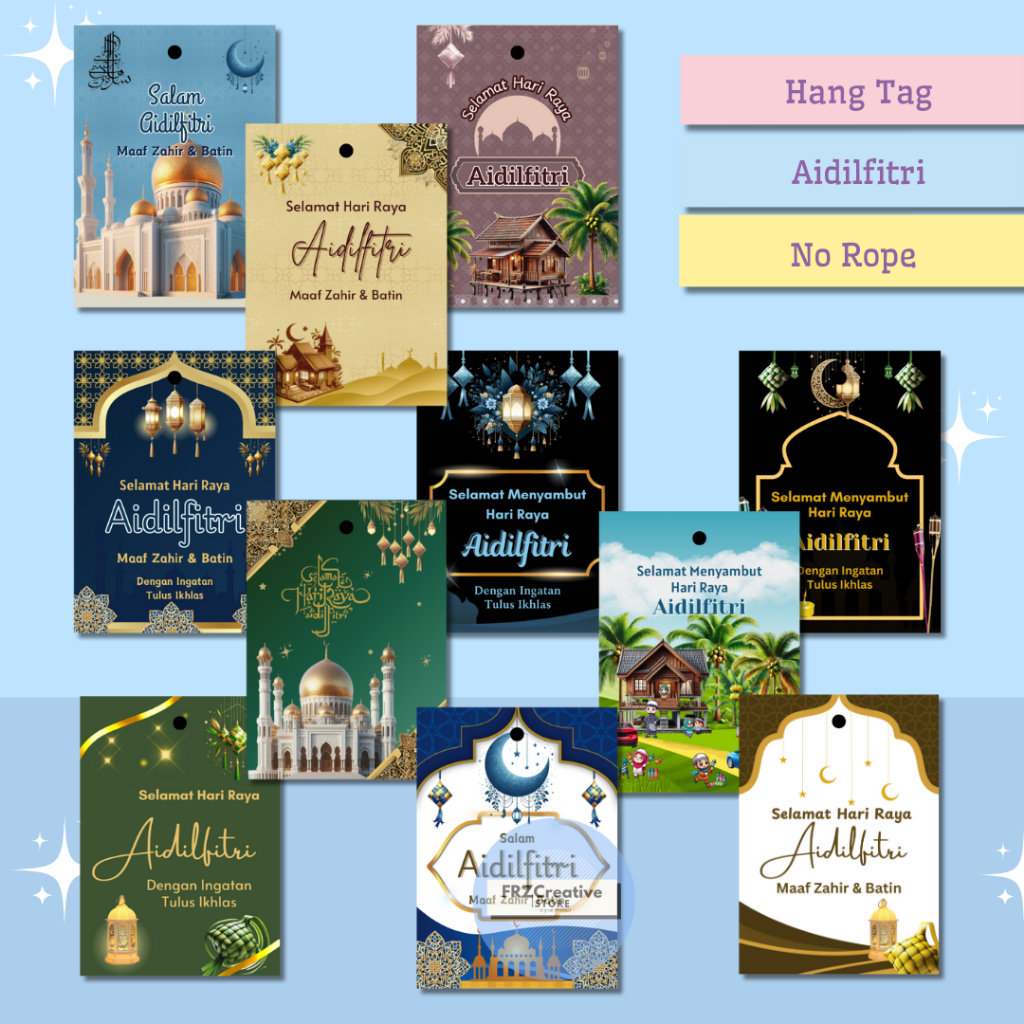 AIDILFITRI Hang Tag Tanpa Tali (Boleh Add On Tali) / Aidiladha / Thank ...