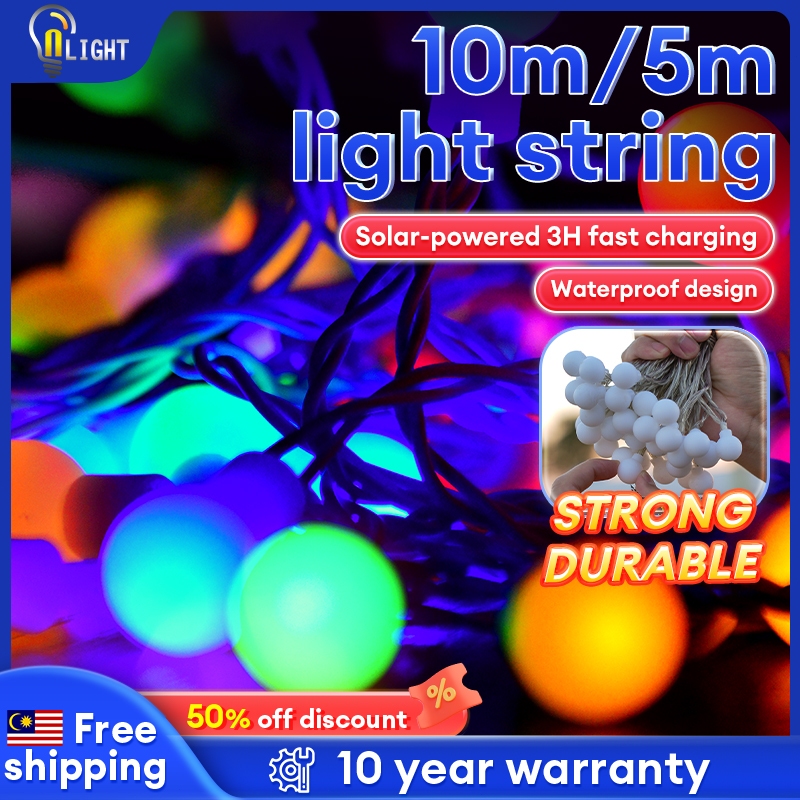 100 LED Solar Fairy String Light 46Ft String Lights Outdoor Waterproof ...
