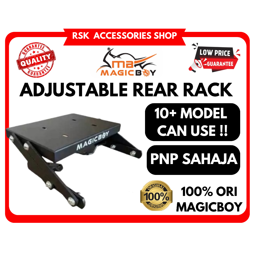 MAGICBOY ADJUSTABLE REAR RACK MONORACK FOR LC135 / Y15 / Y16 / RS150 ...