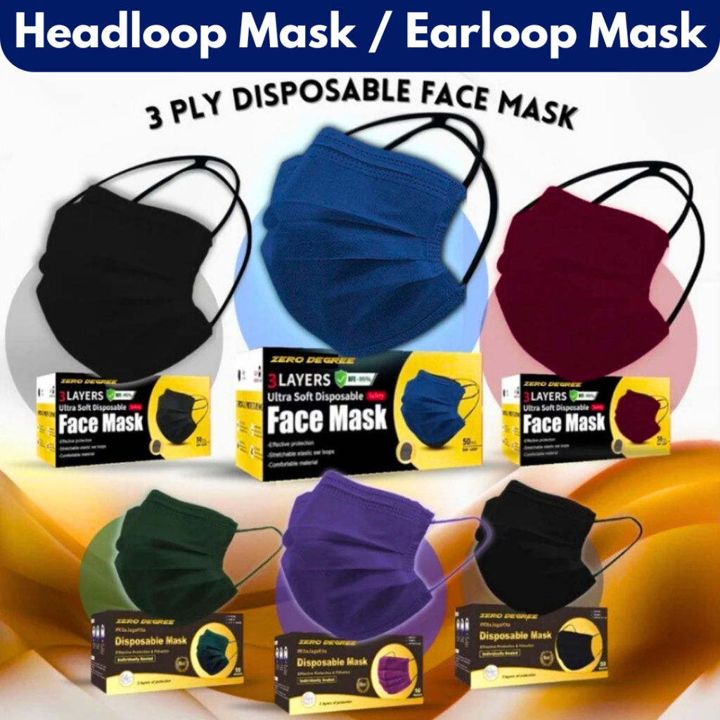 Face Mask Hijab Mask Head Loop Headloop Mask Adult Face Mask Mask Black ...