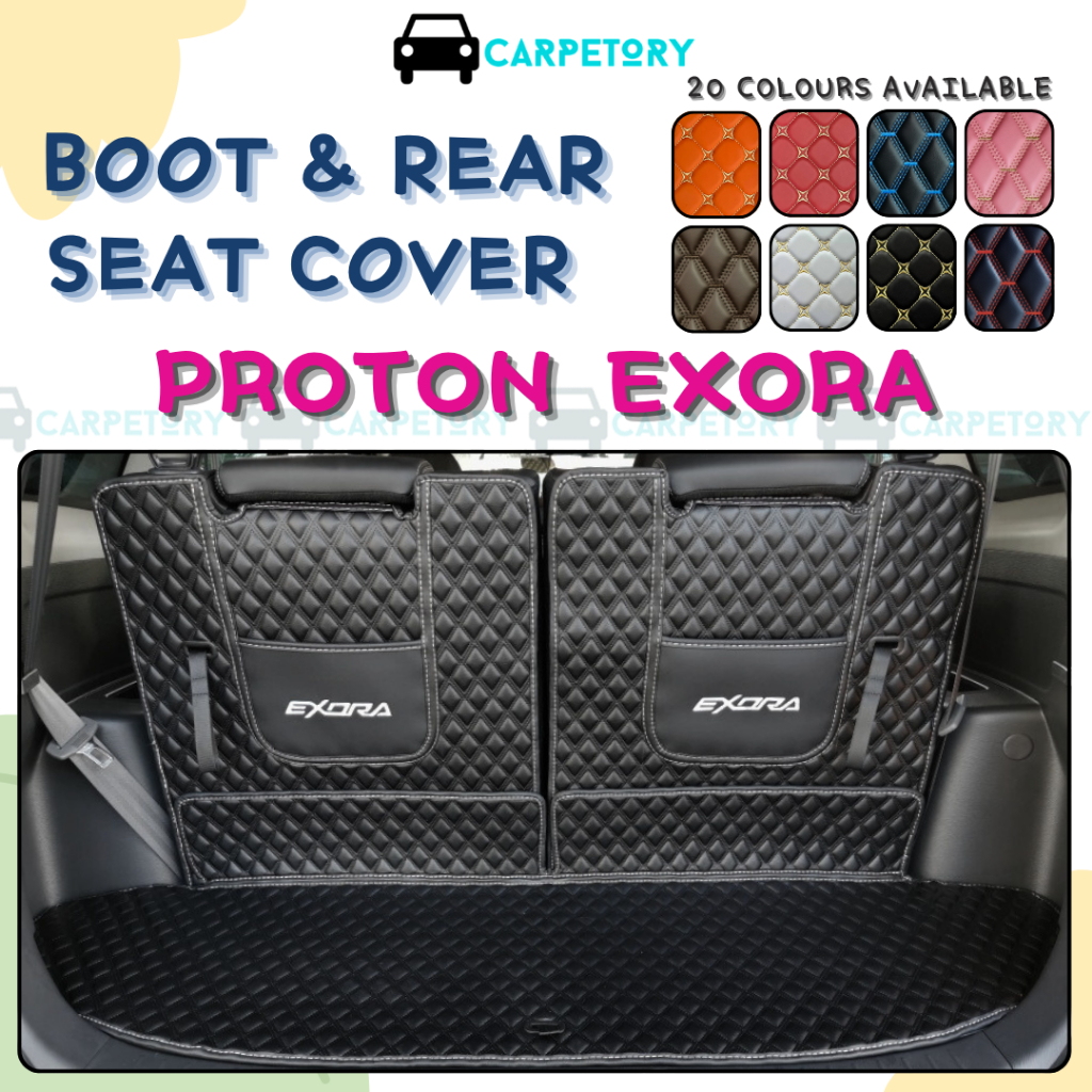 Proton Exora Custom-Fit Leather Boot & Rear Seat Back Cover | Shopee ...