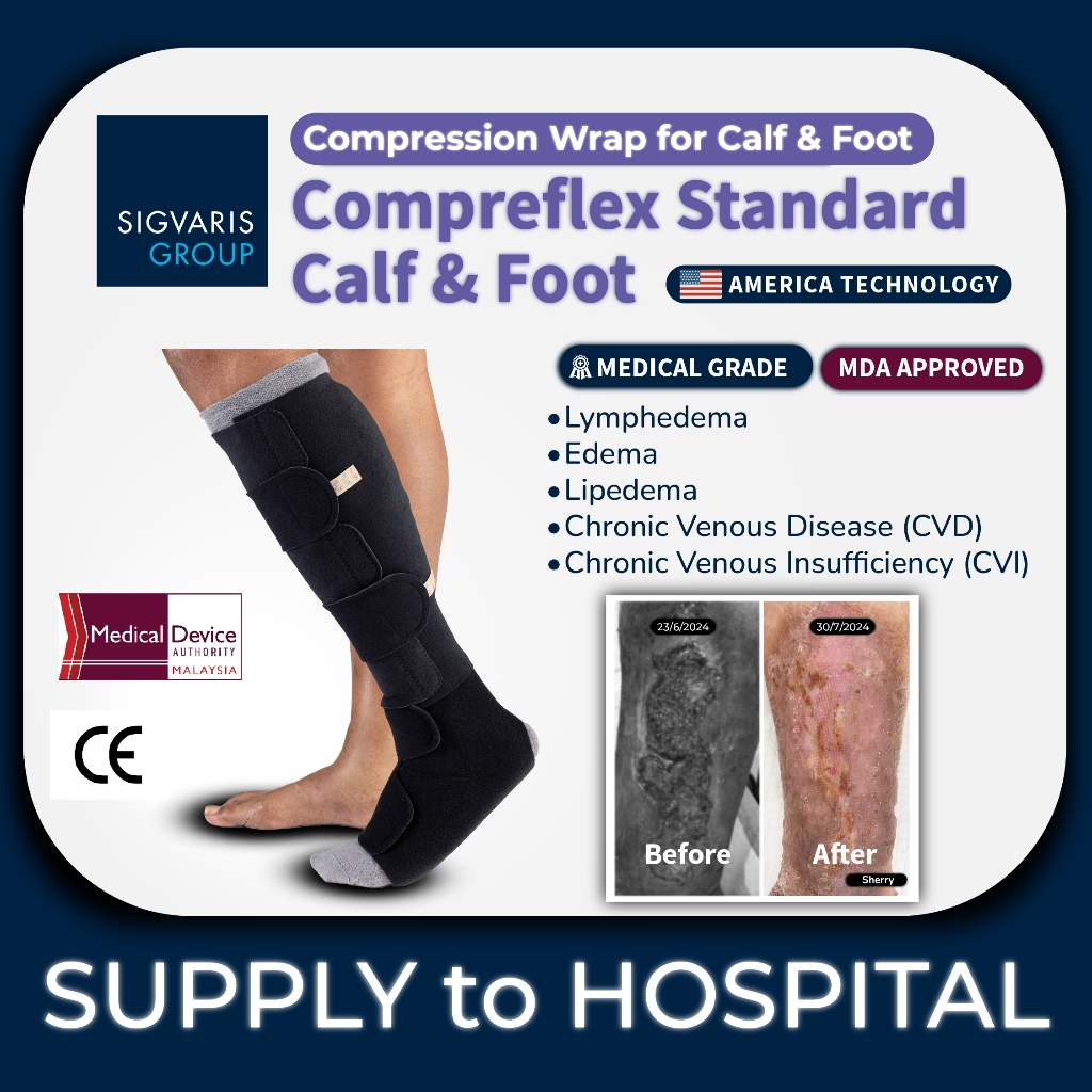 SIGVARIS Compreflex Calf & Foot Velcro Inelastic Compression Wrap ...