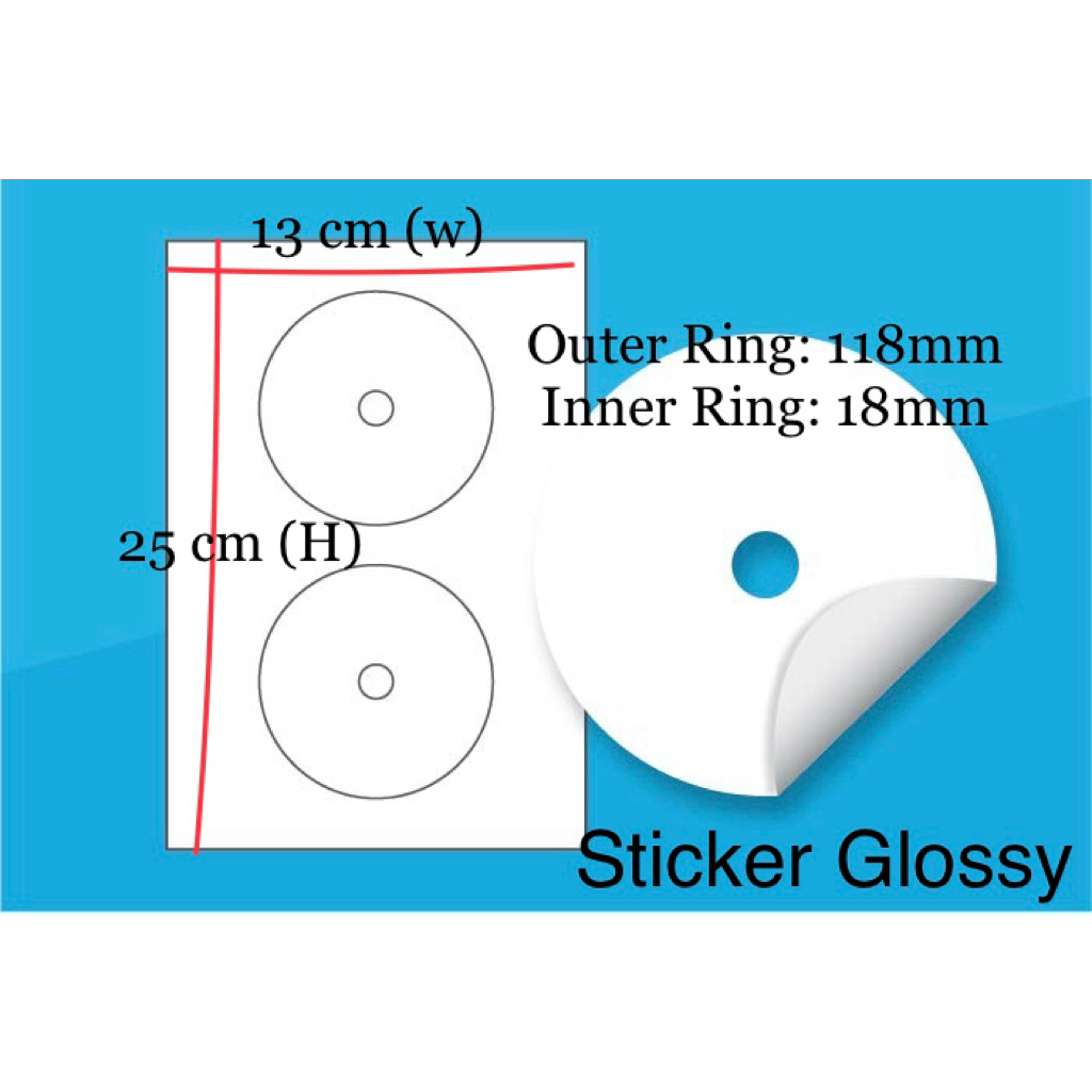CD DVD Glossy Round Stickers Label-Photo Glossy Surface~50Pcs ...