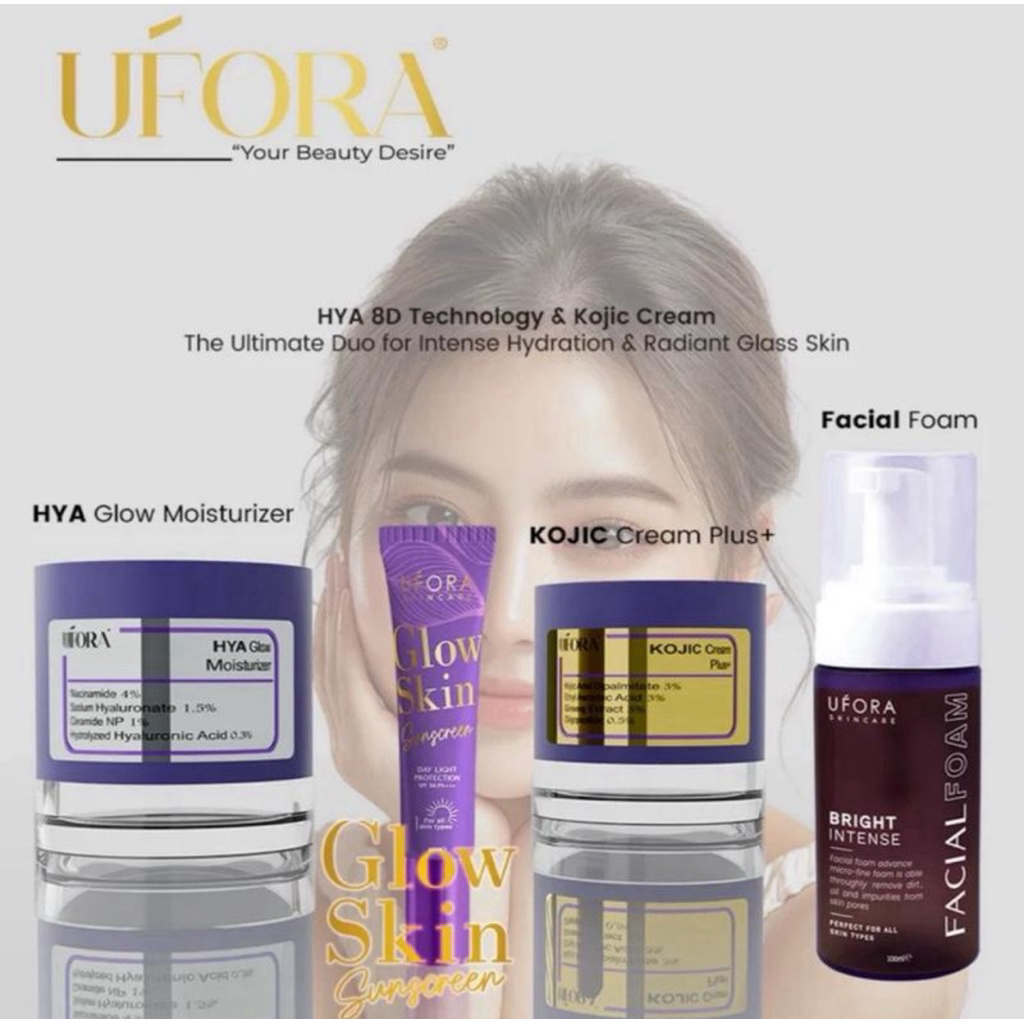 UFORA Glass Skin | HYA Glow Moisturizer 15g | Kojic Cream Plus 15g ...