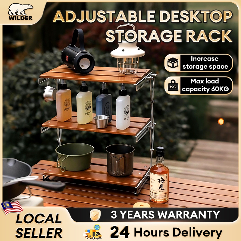 Outdoor Camping Rack Adjustable Multilayer Foldable Rack Carbon steel ...