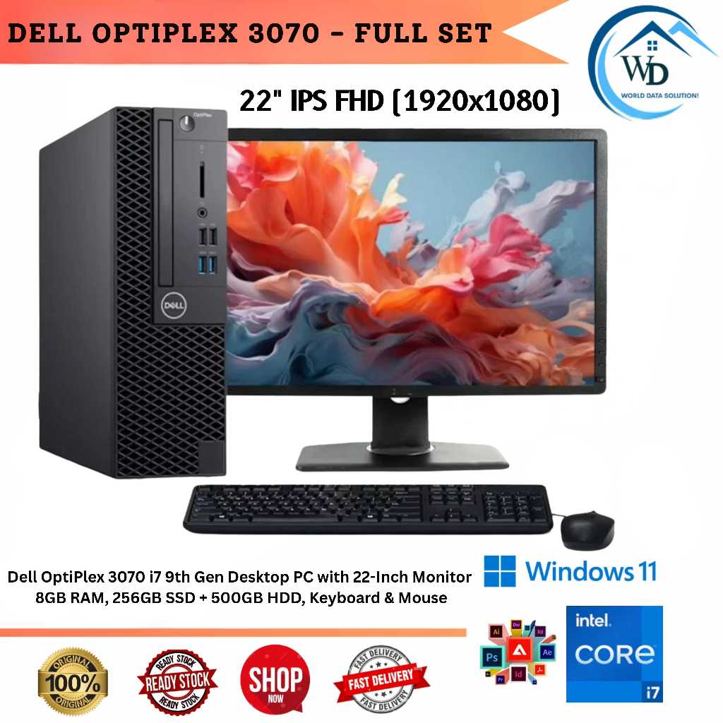 Dell OptiPlex 5070 i7 9th Gen Desktop PC with 22-Inch Monitor | Shopee ...