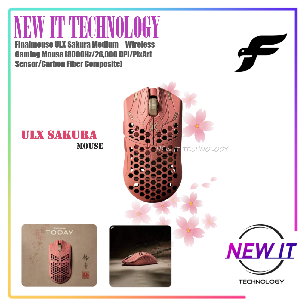 Finalmouse ULX Sakura Medium – Wireless Gaming Mouse [8000Hz/26,000 DPI ...