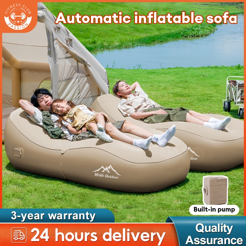 Outdoor Automatic Inflatable Sofa thickened PVC Flocking Camping Air ...