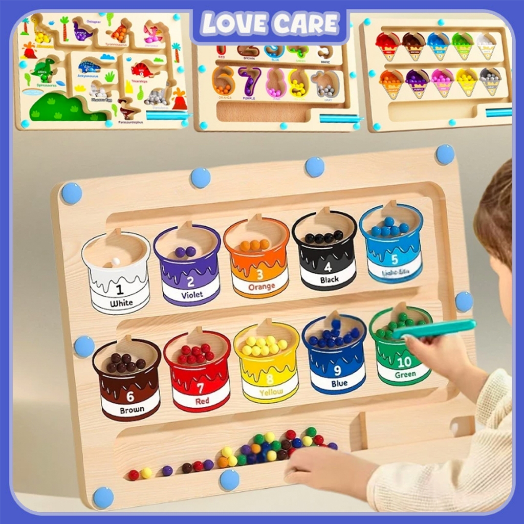 Number Maze Toy Set Early Education Magnetic Color Sorting Board ...