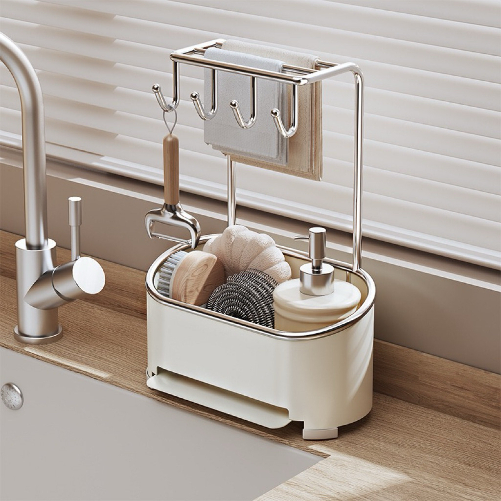 [READYSTOCK] STAILESS STEEL Sponge Rack Kitchen Rag Rack Dishwashing ...