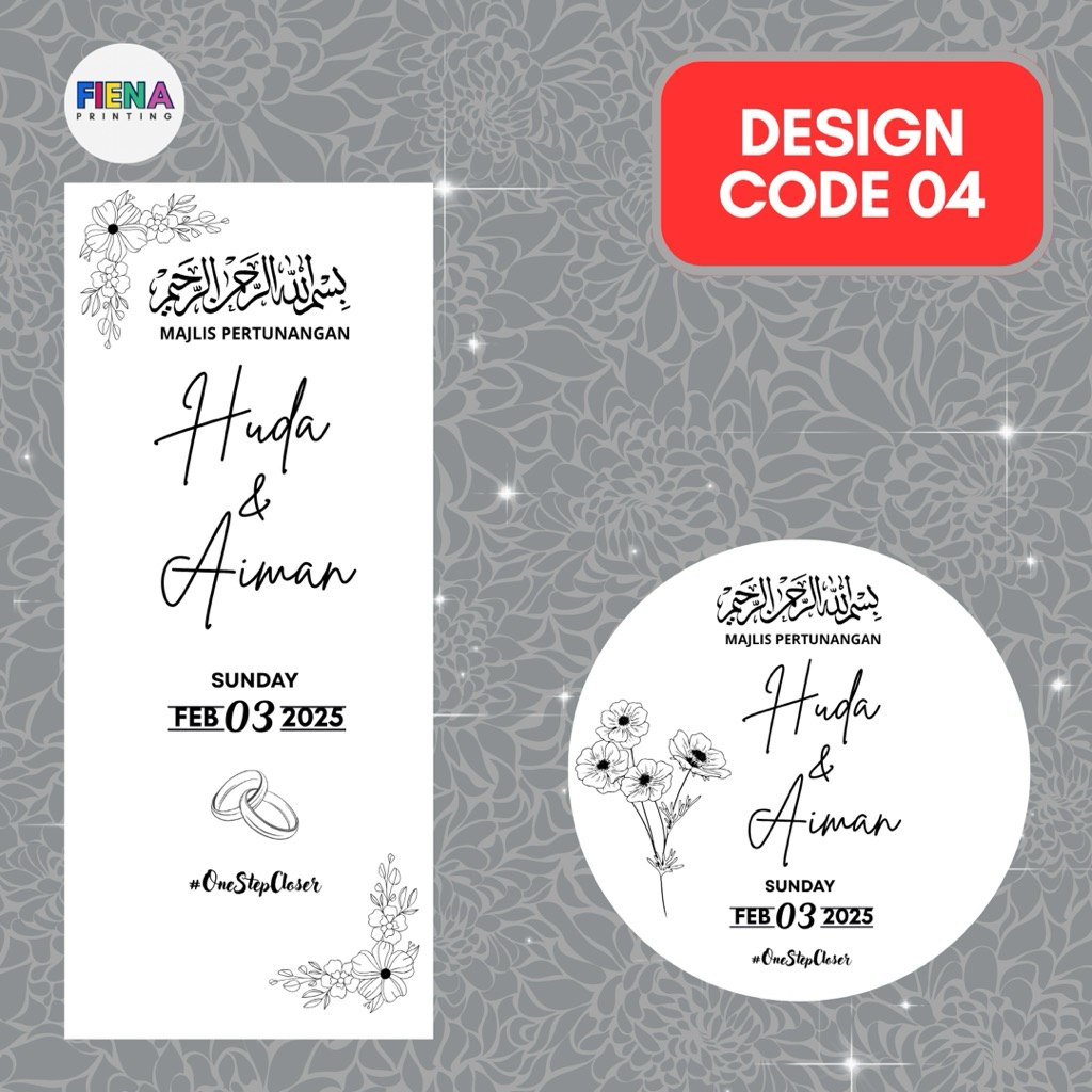 WEDDING STICKER / STICKER CERMIN KAHWIN PANJANG / BULAT / WHITEBOARD ...