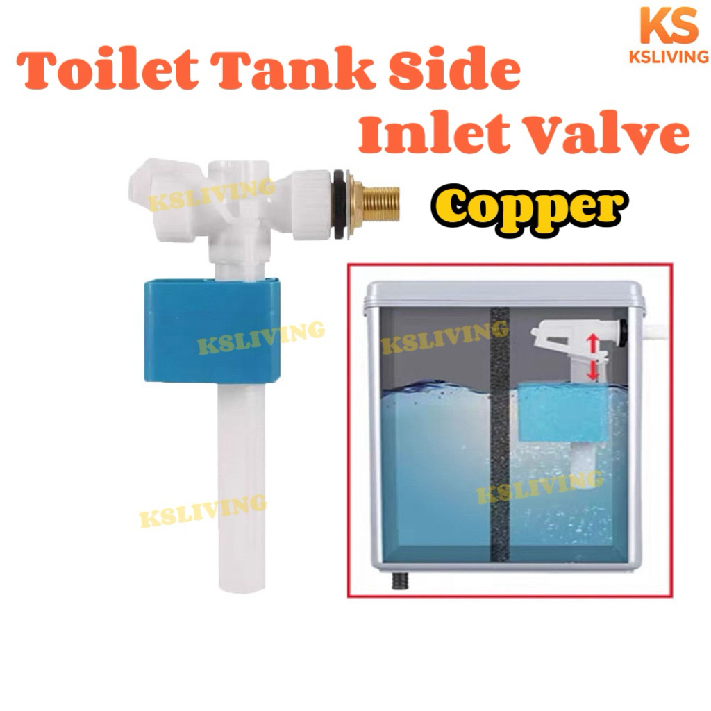 Kim.S Toilet Tank Side Inlet Valve Copper Toilet Flush Valve Pump ...