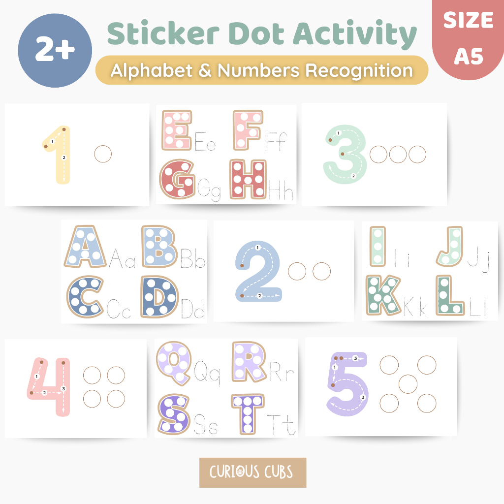 Alphabet & Numbers Sticker Dot Activity | Letter & Number Tracing ...