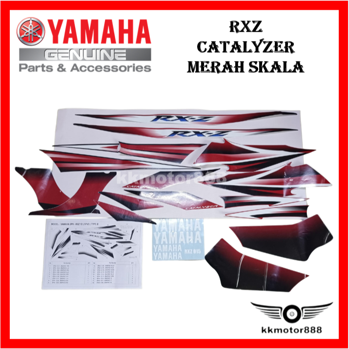 YAMAHA RXZ CATALYZER 5PV STICKER STIKER STRIPE MERAH SKALA / MERAH ...
