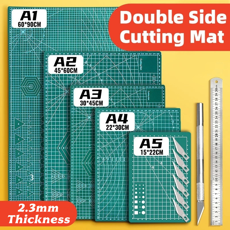 A1–A6 PVC Green Double-Sided Cutting Mat Pad 2.4mm Craft & Paper ...