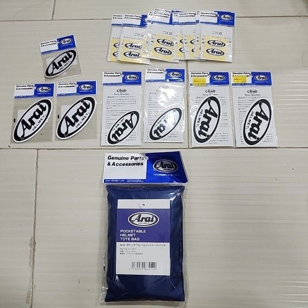Arai Sticker Dan Beg original Japan | Shopee Malaysia