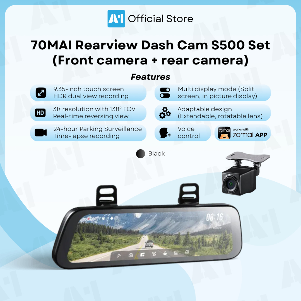 70mai Rearview Dash Cam S500 | 9.35