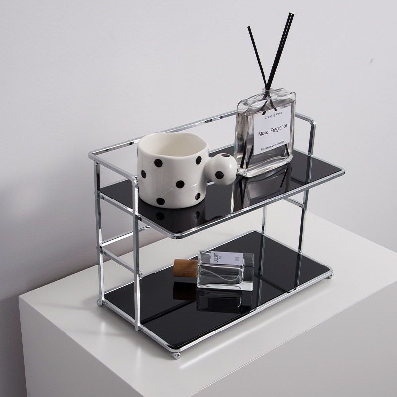 Desktop Layered Storage Rack Cosmetics Organizer Acrylic Storage Rack ...