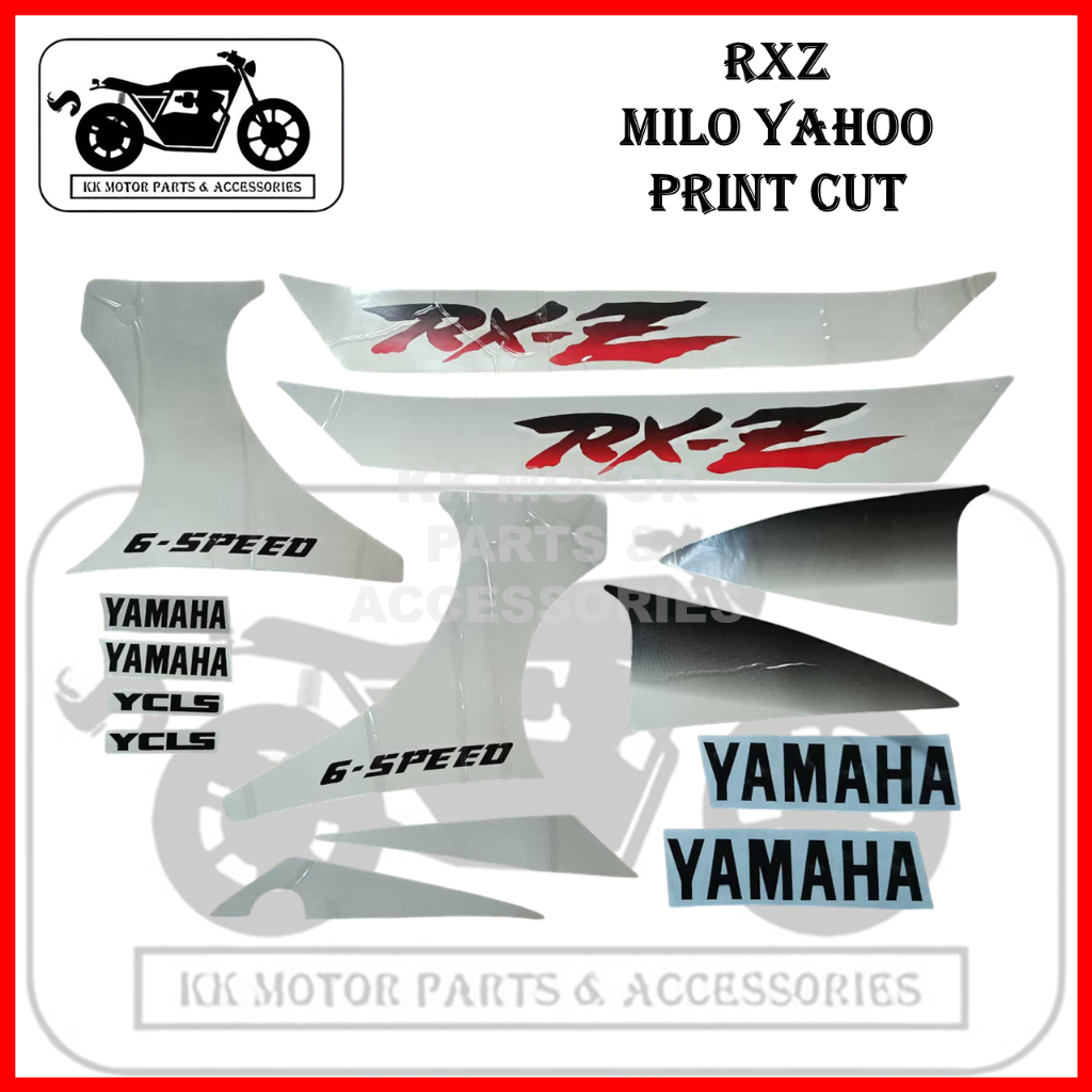YAMAHA RXZ MILI BOSS BORCH STICKER STIKER STRIPE MILO YAHOO / GREY ...