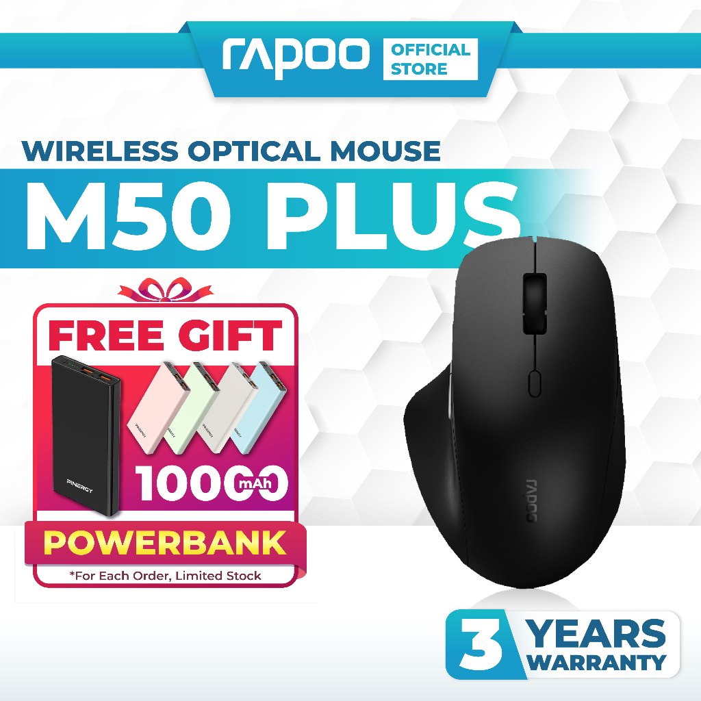 Rapoo Silent Wireless Optical Mouse M50 Plus | Shopee Malaysia