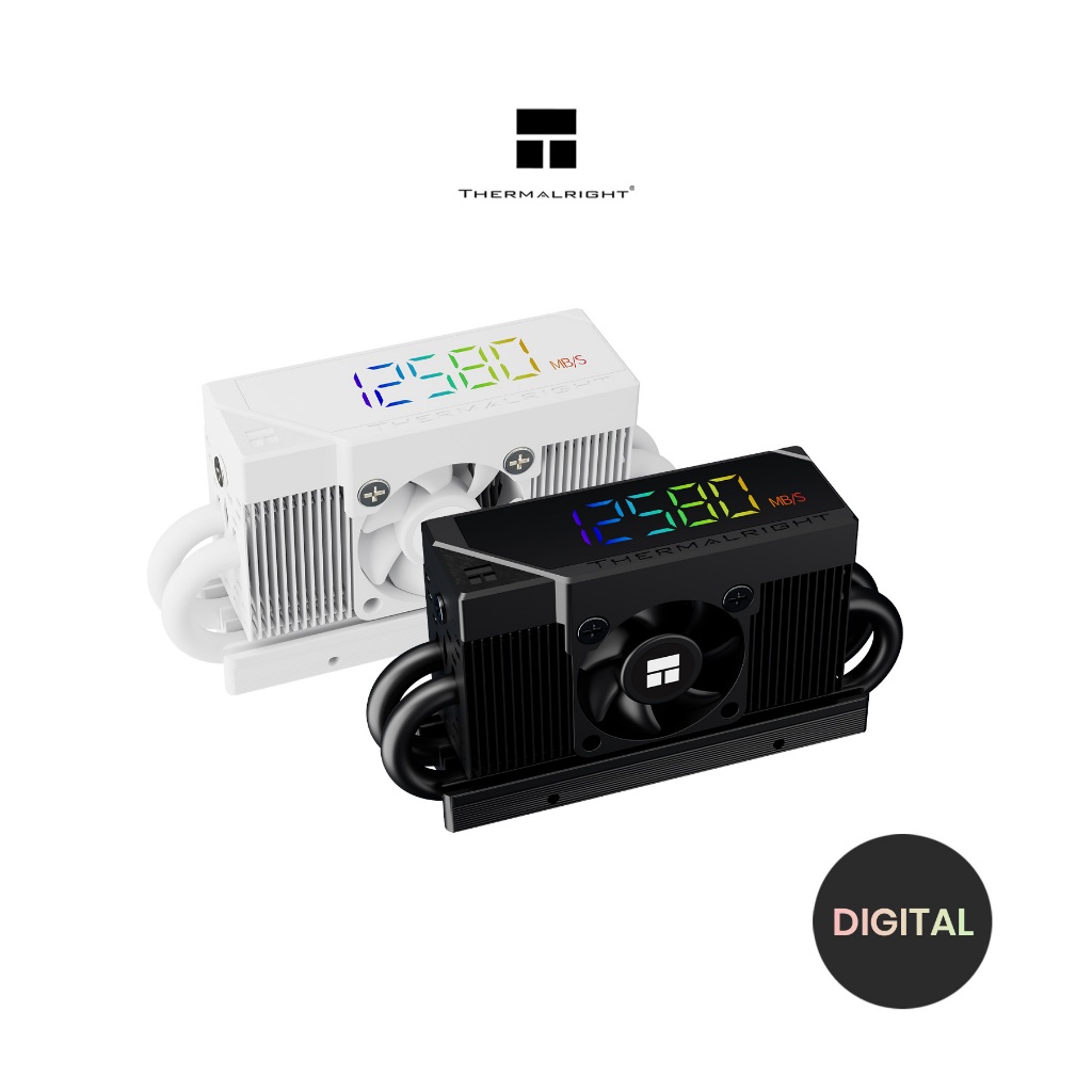 Dissipatore Attivo TR-HR10 2280 PRO Digital Per SSD M.2 2280, Con Tubo Di Calore Da 5mm E Ventola PWM 3500-6500RPM, Display ARGB Con Monitoraggio Temperatura E Velocità - 2