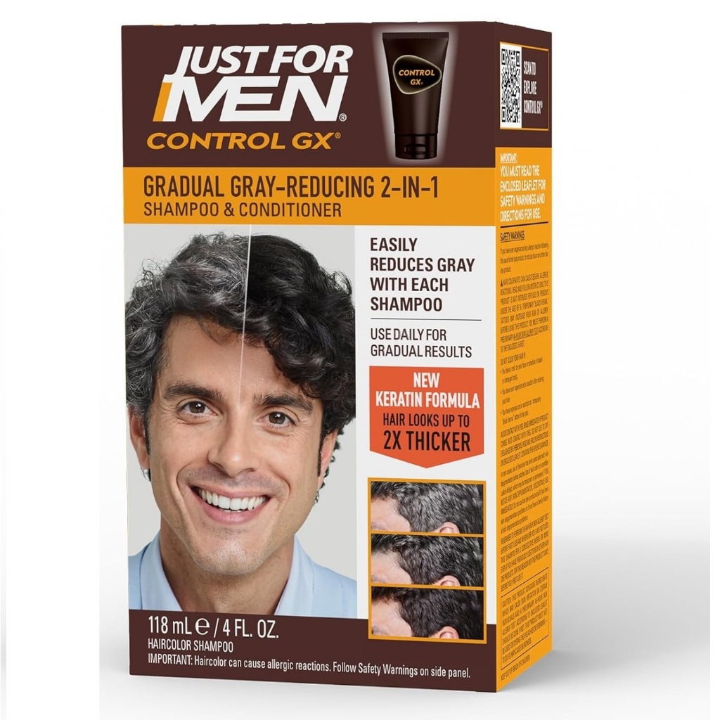Just For Men Control GX Grey Reducing 2-in-1 Shampoo & Conditioner ...